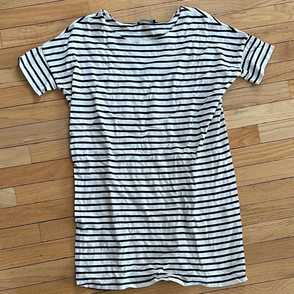 Hatch Black and White Striped Maternity Dress Size 1